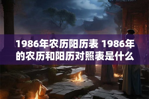 1986年农历阳历表 1986年的农历和阳历对照表是什么 1986年农历阳历表 1986年的农历和阳历对照表是什么