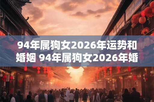 94年属狗女2026年运势和婚姻 94年属狗女2026年婚姻运如何