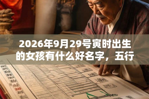 2026年9月29号寅时出生的女孩有什么好名字，五行属什么
