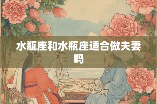 水瓶座和水瓶座适合做夫妻吗
