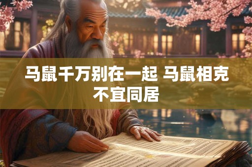马鼠千万别在一起 马鼠相克不宜同居