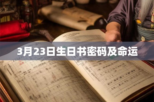 3月23日生日书密码及命运