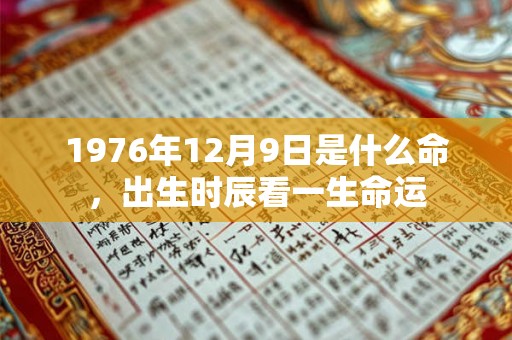 1976年12月9日是什么命，出生时辰看一生命运