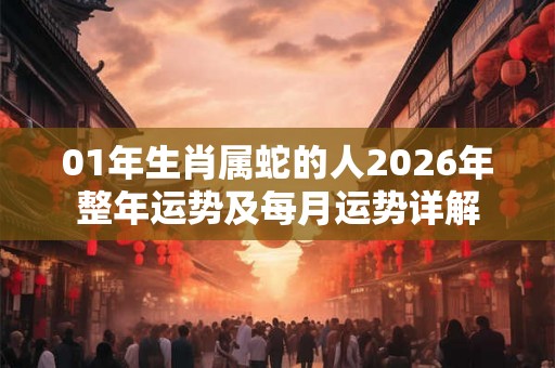 01年生肖属蛇的人2026年整年运势及每月运势详解