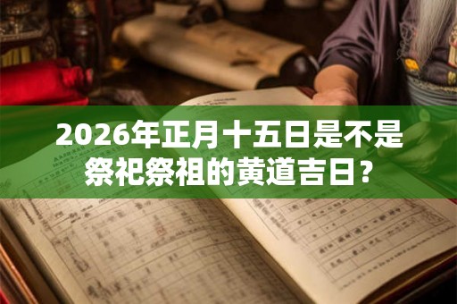 2026年正月十五日是不是祭祀祭祖的黄道吉日？