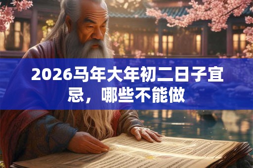 2026马年大年初二日子宜忌，哪些不能做