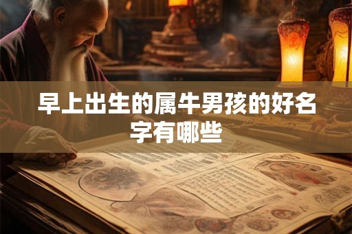 早上出生的属牛男孩的好名字有哪些