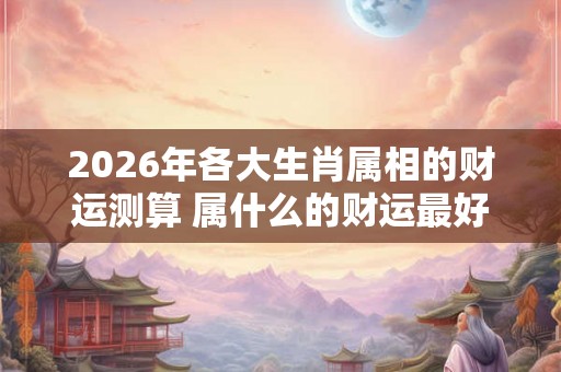 2026年各大生肖属相的财运测算 属什么的财运最好 2026年各大生肖属相的财运测算 属什么的财运最好