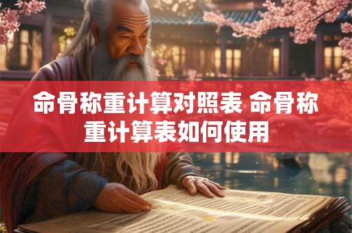 命骨称重计算对照表 命骨称重计算表如何使用