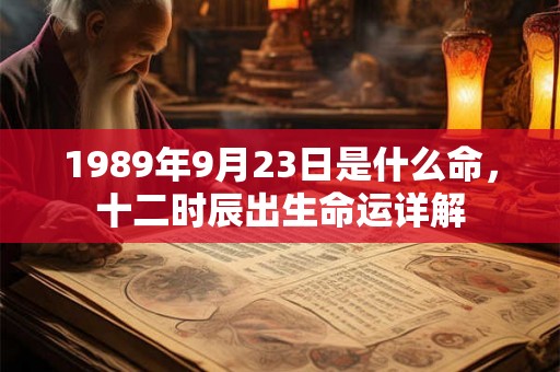 1989年9月23日是什么命，十二时辰出生命运详解