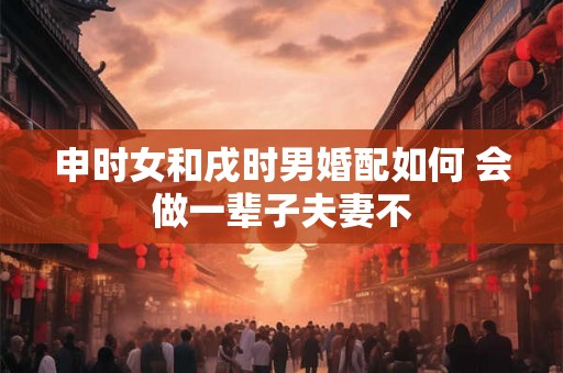 申时女和戌时男婚配如何 会做一辈子夫妻不