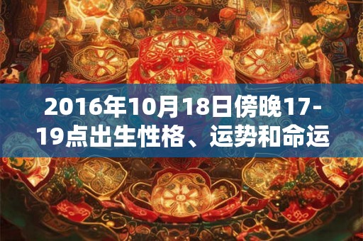 2016年10月18日傍晚17-19点出生性格、运势和命运