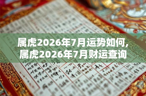 属虎2026年7月运势如何,属虎2026年7月财运查询 属虎2026年7月运势如何,属虎2026年7月财运查询