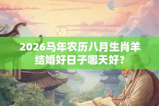 2026马年农历八月生肖羊结婚好日子哪天好？
