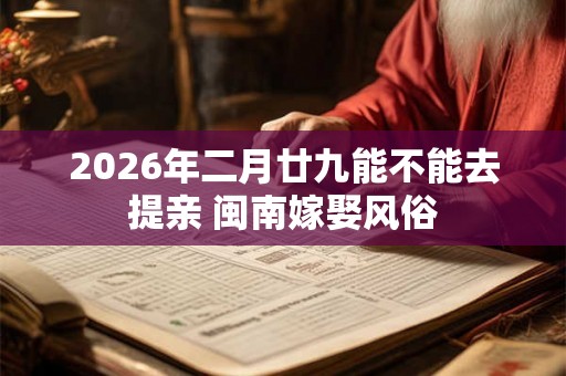 2026年二月廿九能不能去提亲 闽南嫁娶风俗