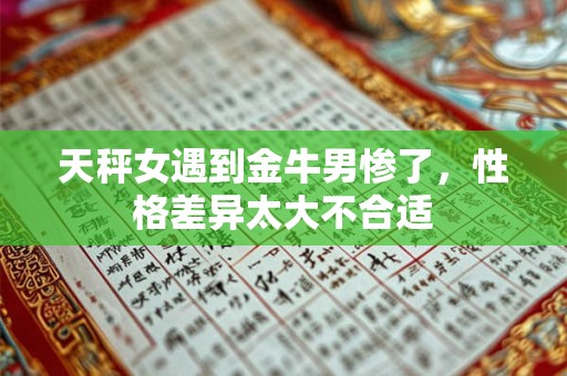天秤女遇到金牛男惨了，性格差异太大不合适
