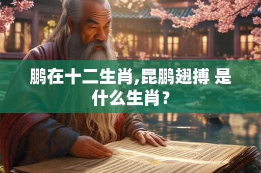 鹏在十二生肖,昆鹏翅搏 是什么生肖？