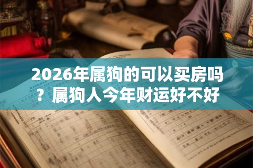 2026年属狗的可以买房吗？属狗人今年财运好不好