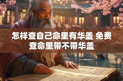 怎样查自己命里有华盖 免费查命里带不带华盖