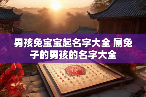 男孩兔宝宝起名字大全 属兔子的男孩的名字大全