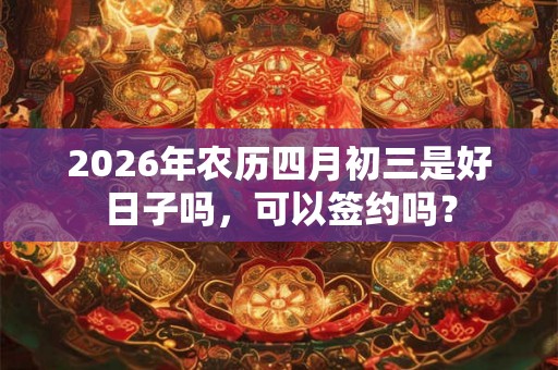 2026年农历四月初三是好日子吗,可以签约吗? 2026年农历四月初三是好日子吗,可以签约吗?