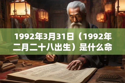 1992年3月31日（1992年二月二十八出生）是什么命_命运如何