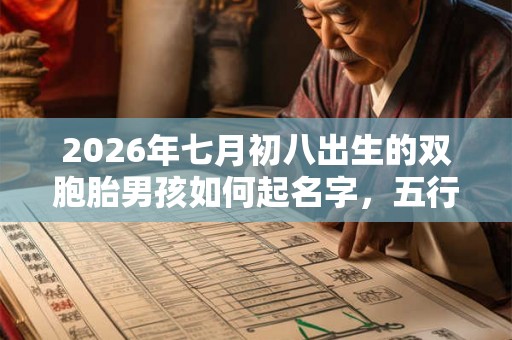 2026年七月初八出生的双胞胎男孩如何起名字，五行属什么？