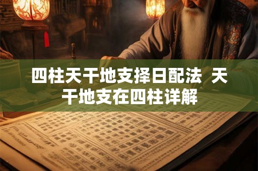 四柱天干地支择日配法  天干地支在四柱详解