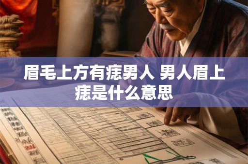 眉毛上方有痣男人 男人眉上痣是什么意思