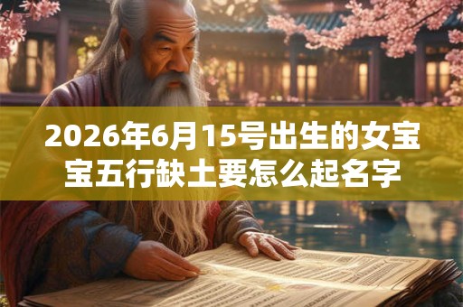 2026年6月15号出生的女宝宝五行缺土要怎么起名字