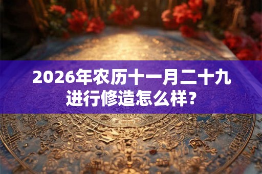 2026年农历十一月二十九进行修造怎么样？