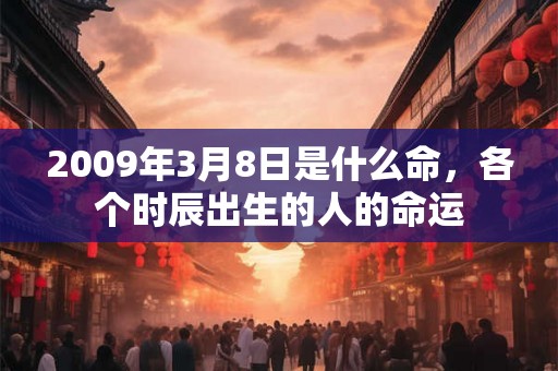 2009年3月8日是什么命，各个时辰出生的人的命运