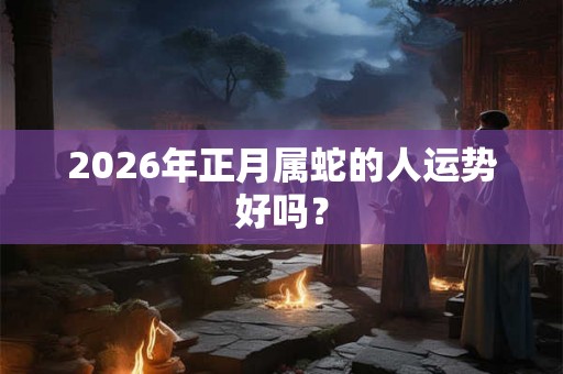 2026年正月属蛇的人运势好吗？