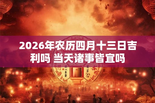 2026年农历四月十三日吉利吗 当天诸事皆宜吗