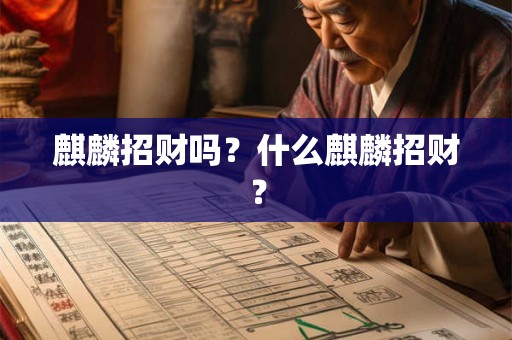 麒麟招财吗？什么麒麟招财？