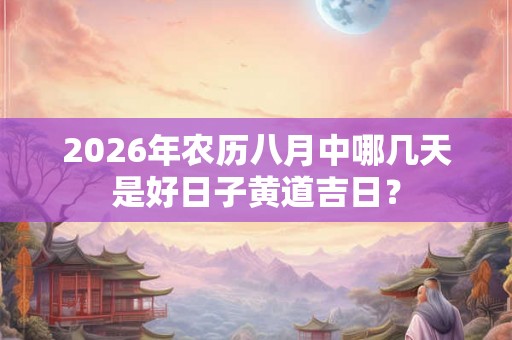2026年农历八月中哪几天是好日子黄道吉日? 2026年农历八月中哪几天是好日子黄道吉日?