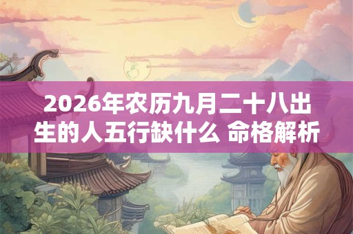 2026年农历九月二十八出生的人五行缺什么 命格解析八字起名