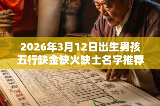 2026年3月12日出生男孩五行缺金缺火缺土名字推荐 2026年3月12日出生男孩五行缺金缺火缺土名字推荐