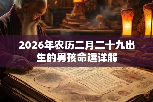 2026年农历二月二十九出生的男孩命运详解