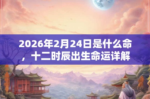 2026年2月24日是什么命，十二时辰出生命运详解