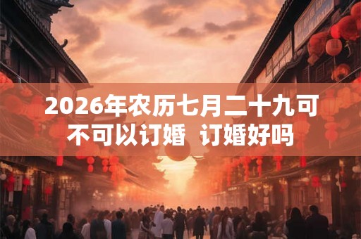2026年农历七月二十九可不可以订婚  订婚好吗