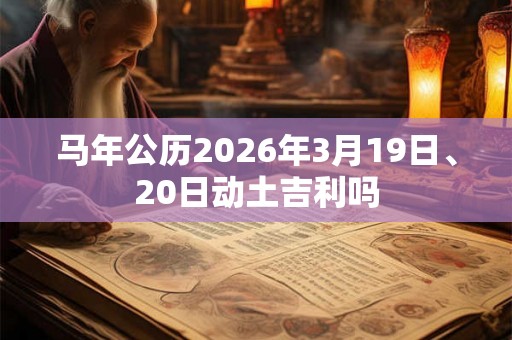 马年公历2026年3月19日、20日动土吉利吗 马年公历2026年3月19日、20日动土吉利吗