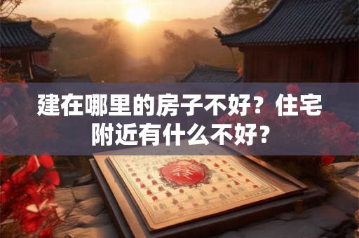 建在哪里的房子不好？住宅附近有什么不好？