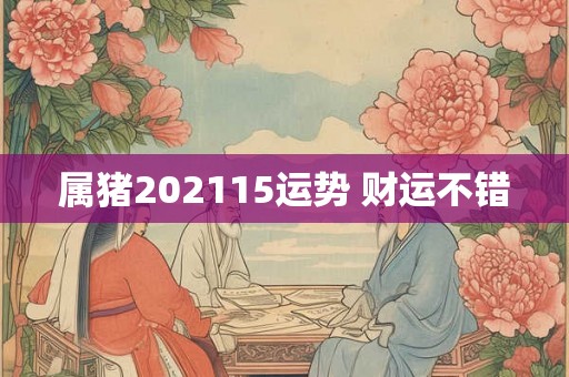 属猪202115运势 财运不错