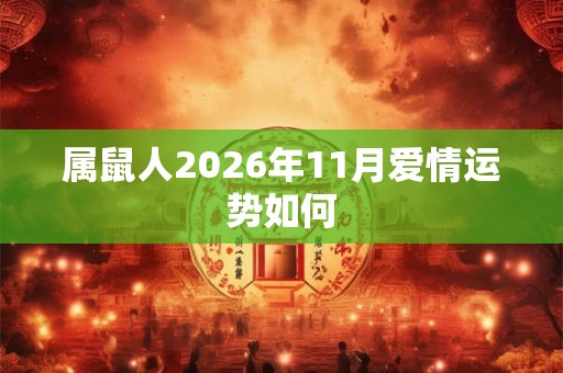 属鼠人2026年11月爱情运势如何