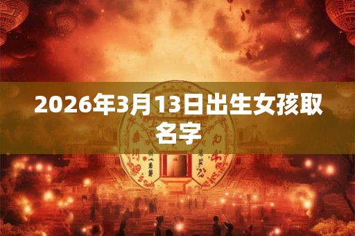 2026年3月13日出生女孩取名字
