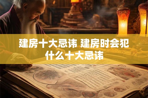 建房十大忌讳 建房时会犯什么十大忌讳