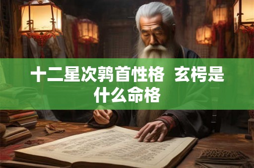十二星次鹑首性格  玄枵是什么命格