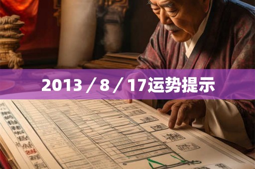 2013／8／17运势提示