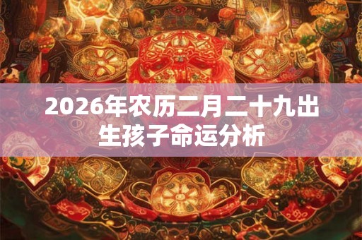 2026年农历二月二十九出生孩子命运分析